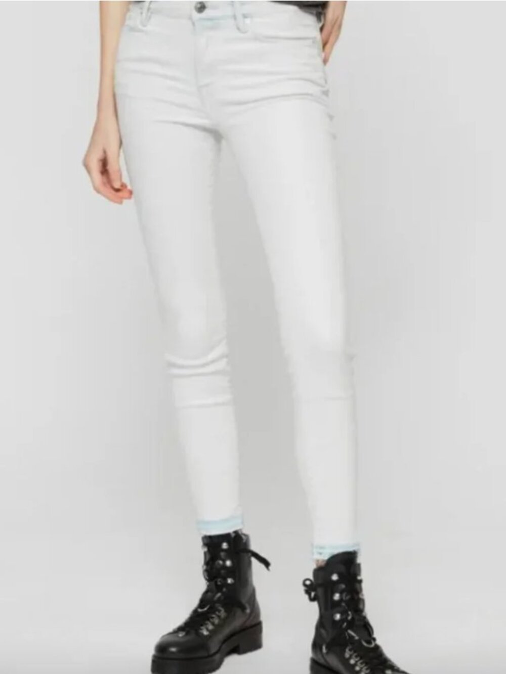 All Saints Grace Cropped Jeans in Bleached Indigo Size 27